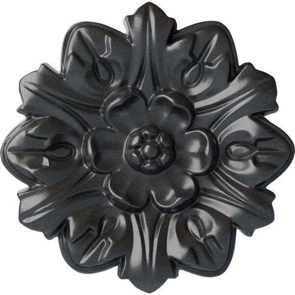Ekena Millwork Emery Leaf Ceiling Medallion, Hand-Painted Pewter, 7 5/8"OD x 1"P CM07EMPES - main